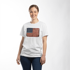 Adult Distressed American Flag T-Shirt