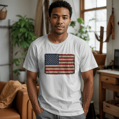 Adult Distressed American Flag T-Shirt