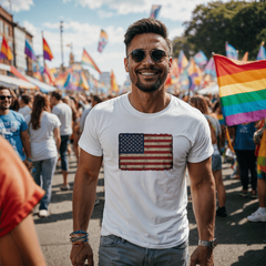 Adult Distressed American Flag T-Shirt