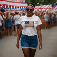 Adult Distressed American Flag T-Shirt