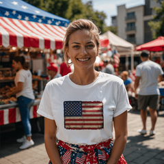 Adult Distressed American Flag T-Shirt