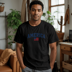 Adult America with Flag T-Shirt