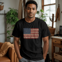 Adult Distressed American Flag T-Shirt