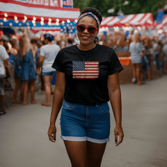 Adult Distressed American Flag T-Shirt