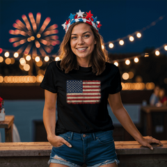 Adult Distressed American Flag T-Shirt