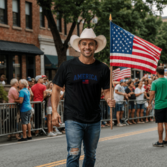 Adult America with Flag T-Shirt