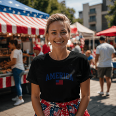 Adult America with Flag T-Shirt