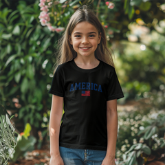 Youth Jersey America with Flag T-Shirt