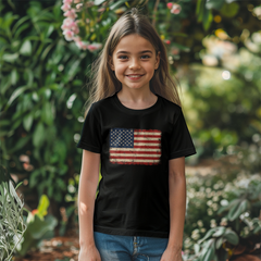 Youth Jersey Distressed American Flag T-Shirt