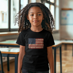 Youth Jersey Distressed American Flag T-Shirt