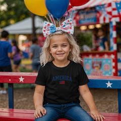 Youth Jersey America with Flag T-Shirt