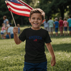 Youth Jersey America with Flag T-Shirt