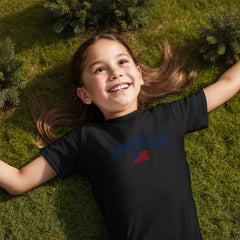 Youth Jersey America with Flag T-Shirt
