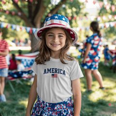 Youth Jersey America with Flag T-Shirt