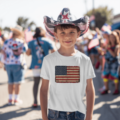 Youth Jersey Distressed American Flag T-Shirt