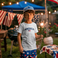 Youth Jersey America with Flag T-Shirt