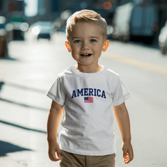 Toddler Jersey America with Flag T-Shirt
