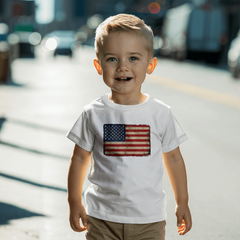 Toddler Jersey Distressed American Flag T-Shirt