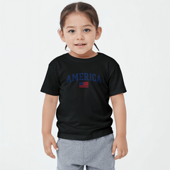 Toddler Jersey America with Flag T-Shirt