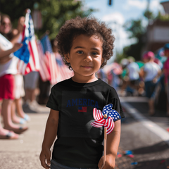 Toddler Jersey America with Flag T-Shirt