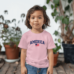 Toddler Jersey America with Flag T-Shirt