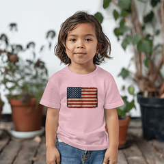 Toddler Jersey Distressed American Flag T-Shirt