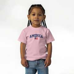 Toddler Jersey America with Flag T-Shirt