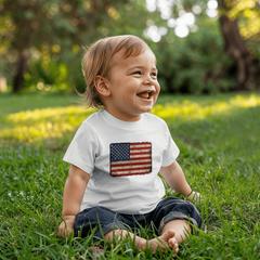 Baby Jersey Distressed American Flag T-Shirt