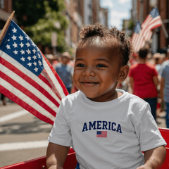 Baby Jersey America with Flag T-Shirt