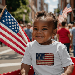 Baby Jersey Distressed American Flag T-Shirt
