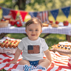 Baby Jersey Distressed American Flag T-Shirt