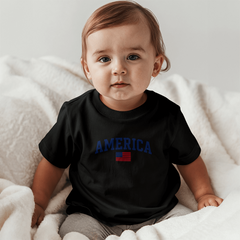 Baby Jersey America with Flag T-Shirt