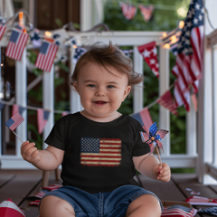Baby Jersey Distressed American Flag T-Shirt