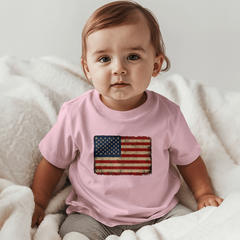Baby Jersey Distressed American Flag T-Shirt