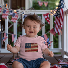 Baby Jersey Distressed American Flag T-Shirt