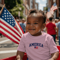 Baby Jersey America with Flag T-Shirt