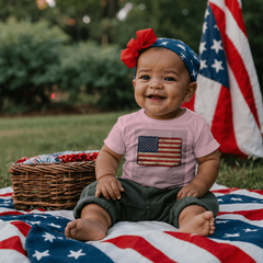 Baby Jersey Distressed American Flag T-Shirt