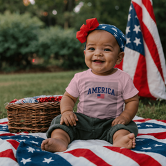 Baby Jersey America with Flag T-Shirt