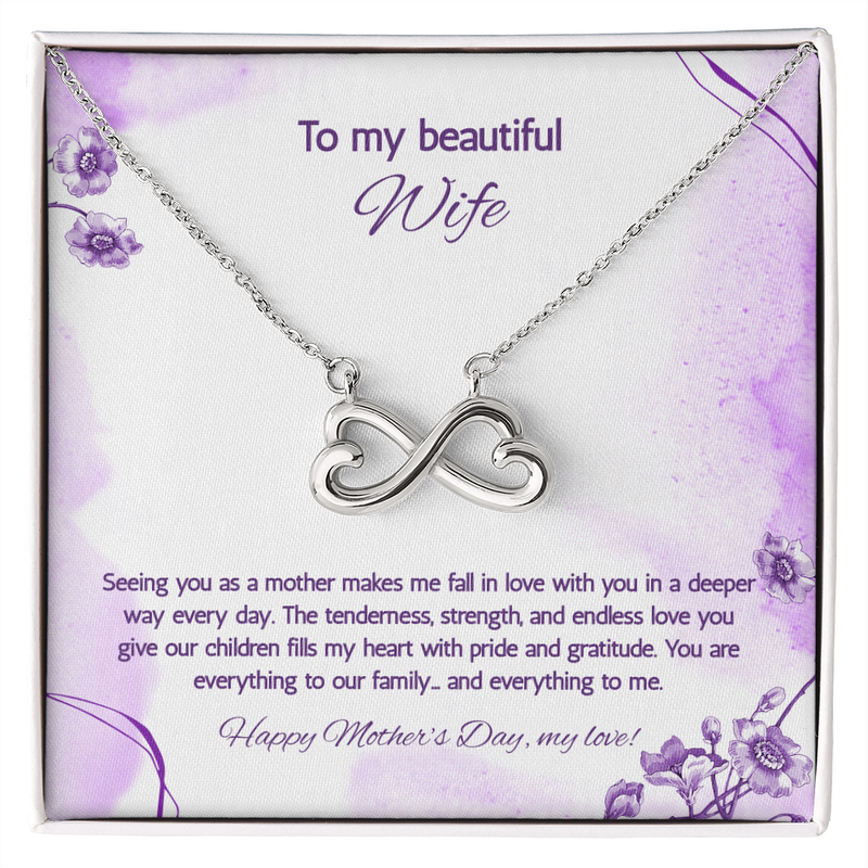 To My Beautiful Wife at Mother's Day - Endless Love Necklace