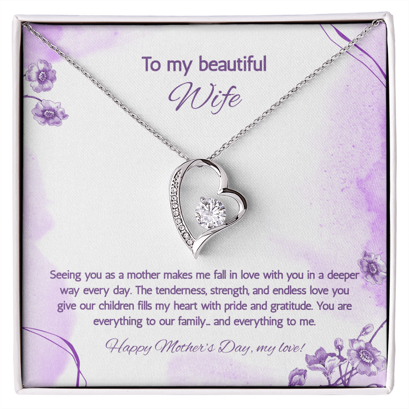To My Beautiful Wife at Mother's Day - Forever Love Necklace