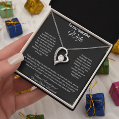 To My Beautiful Wife On Our Anniversary -  Forever Love Necklace