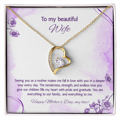 To My Beautiful Wife at Mother's Day - Forever Love Necklace