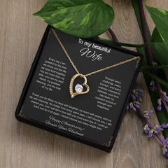 To My Beautiful Wife On Our Anniversary -  Forever Love Necklace