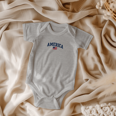 Onesie America with Flag