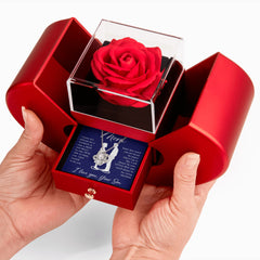 To My Mom - Love Knot Necklace with Red Heart Rose Box