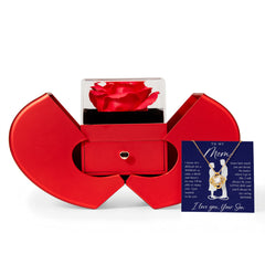 To My Mom - Love Knot Necklace with Red Heart Rose Box