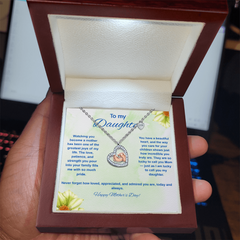 To My Daughter at Mother's Day - Baby Feet Heart Necklace