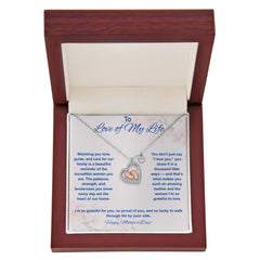 To Love of My Life at Mother's Day - Baby Feet Heart Necklace
