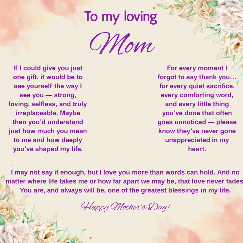 To My Loving Mom at Mother's Day - Baby Feet Heart Necklace