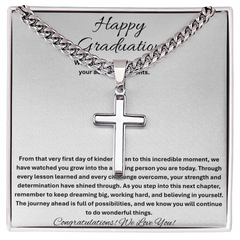 Happy Graduation - Artisan Cross with Cuban Link Chain